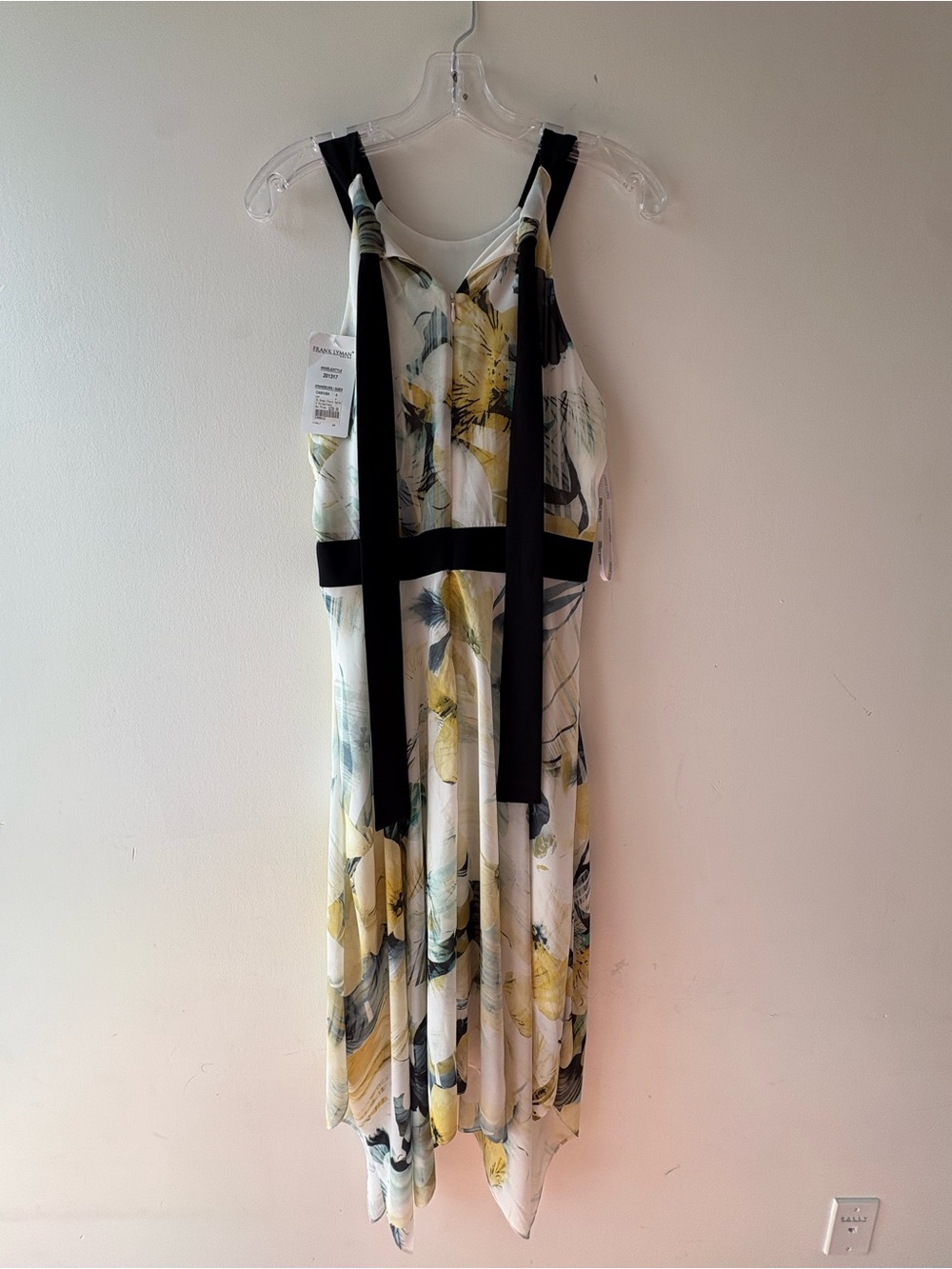 NWT Frank Lyman Floral Handkerchief Hem Dress Size 4 Wedding Guest Occasion - Picture 3 of 7